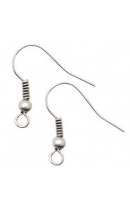 DQ Metal Fishook earwire 20mm Antique silver